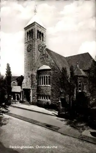 Ak Recklinghausen im Ruhrgebiet, Christuskirche, Straßenansicht