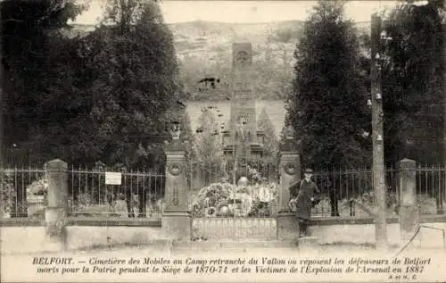 Ak Belfort Beffert Beffort Territoire de Belfort, Cimetiere des Mobiles au Camp retranche du Vallon