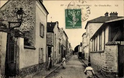 Ak Mézy sur Seine Yvelines, Grande Rue