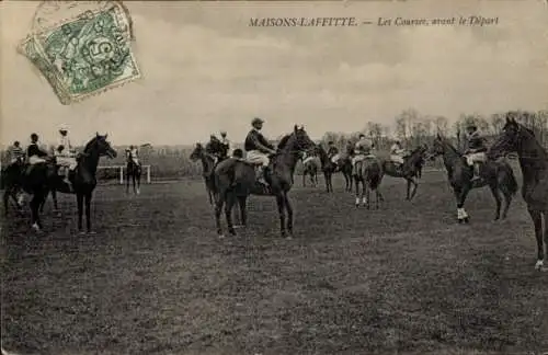 Ak Maisons Laffitte Yvelines, Les Courses, avant le Depart, Rennpferde