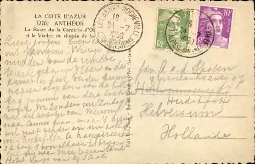 Ak Anthéor Saint Raphaël Var, Panorama, Viadukt