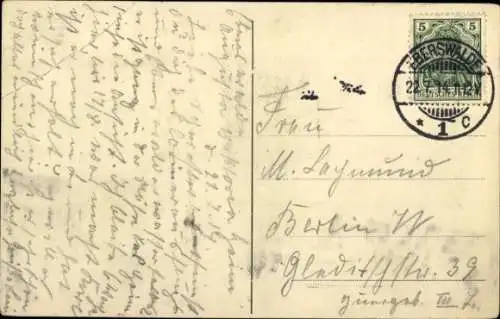 Ak Eberswalde in der Mark, Goldfischteich, Wasserfall