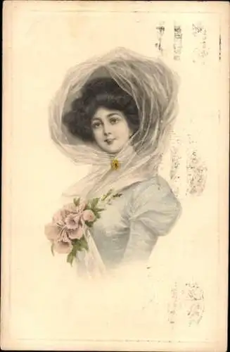 Künstler Ak Junge Frau, Portrait