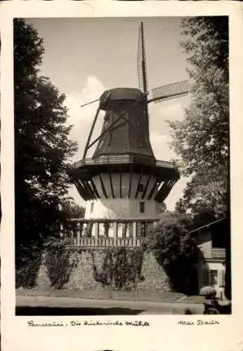 Ak Potsdam in Brandenburg, Schloss Sanssouci, historische Windmühle