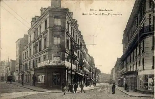 Ak Asnières sur Seine Hauts-de-Seine, Grande Rue, Rue Traversiere