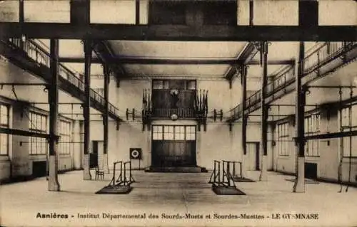 Ak Asnières sur Seine Hauts-de-Seine, Institut Departemental des Sourds-Muets, Gymnase