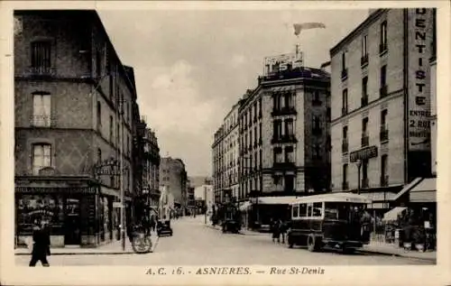 Ak Asnières sur Seine Hauts-de-Seine, Rue St. Denis, Dentiste