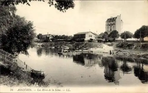 Ak Asnières sur Seine Hauts-de-Seine, Rives de la Seine