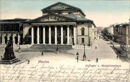 Ak München, Hoftheater, Maximilianstrasse