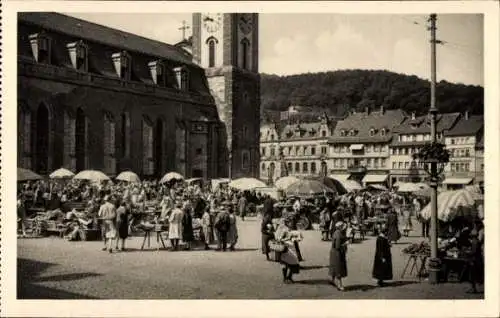 Ak Lutherstadt Eisenach in Thüringen, Marktplatz, Wochenmarkt