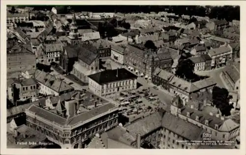 Ak Ystad Schweden, Luftaufnahme von  historische Gebäude, Marktplatz