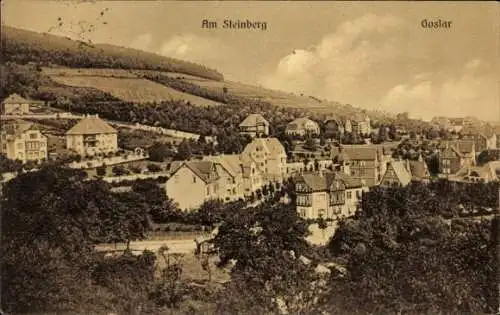 Ak Goslar am Harz, Stadtansicht, Am Steinberg, historische Gebäude, landschaftliche Umgebung