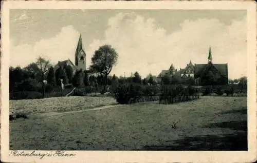 Ak Rotenburg in Hannover Rotenburg an der Wümme, Panorama mit Kirche, Diakonissen-Mutterhaus