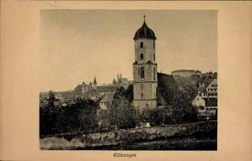 Ak Ellwangen an der Jagst Württemberg, Bild von Kirchturm