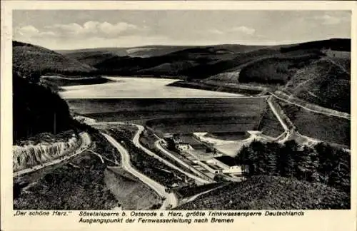 Ak Osterode im Harz, Sösetalsperre, Staumauer