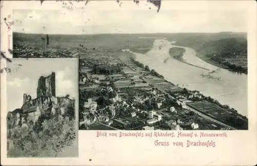 Ak Königswinter am Rhein, Drachenfels, Rhöndorf, Honnef, Nonnenwerth, Ruine