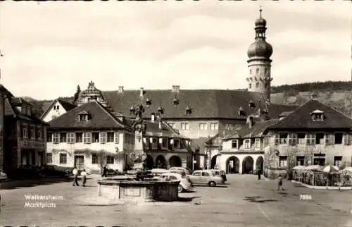 Ak Weikersheim in Tauberfranken Württemberg, Marktplatz