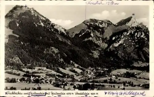 Ak Fischbachau in Oberbayern, Berglandschaft, Kenelah 1250m, Breitenstein 1575m, Wendelstein 1...