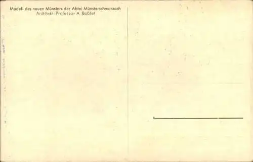Ak Münsterschwarzach Schwarzach am Main Unterfranken, Modell des neuen Münsters, Abtei  Archit...