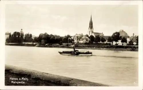 Ak Hanau am Main, Teilansicht, Schiff