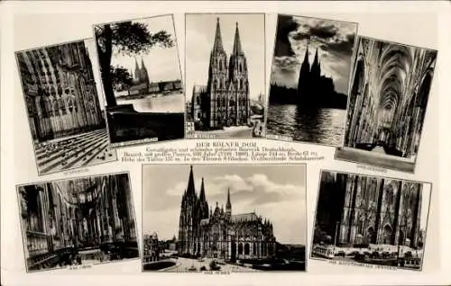 Ak Köln am Rhein, Kölner Dom, Architektur, Türme, Glocken, historische Bauzeit