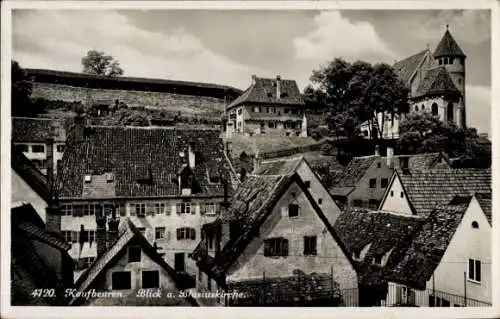 Ak Kaufbeuren an der Wertach in Schwaben, Blick auf Häuser, Dächer, Sasiuskirche, historische ...