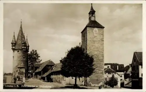 Ak Lindau am Bodensee Schwaben, Peterskirche, Diebsturm