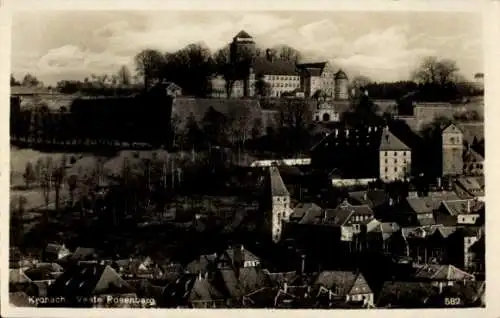 Ak Kronach in Oberfranken, Burg Veste Rosenberg, Altstadt  malerische Landschaft