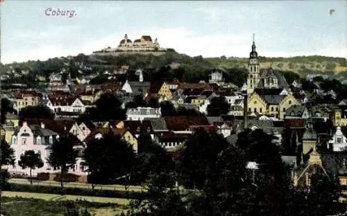 Ak Coburg Oberfranken, Blick auf die Stadt von der Kapelle