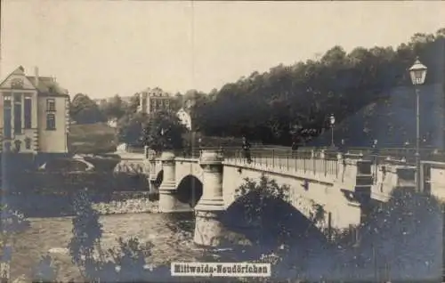 Ak Neudörfchen Mittweida in Sachsen, Brücke