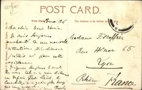 Ak Colombo Ceylon Sri Lanka, Colombo Straße, Palmen, Straßenansicht, Menschen