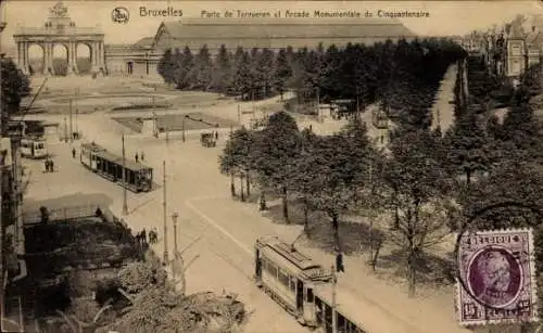 Ak Bruxelles Brüssel,  Porte de Tervueren, Monumental Arkade, Cinquantenaire, Belgien