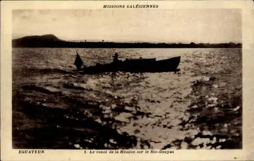 Ak Ecuador, Le canot de la Mission sur le Rio Guayas