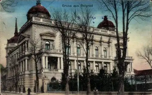 Ak Beograd Belgrad Serbien, Historisches Gebäude, Farbig, Postkarte