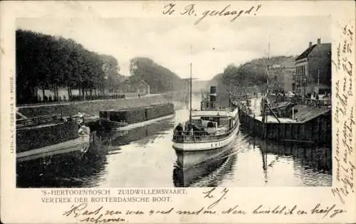 Ak 's Hertogenbosch Nordbrabant Niederlande, Zuidwillemsvaart, Schiff nach Rotterdam