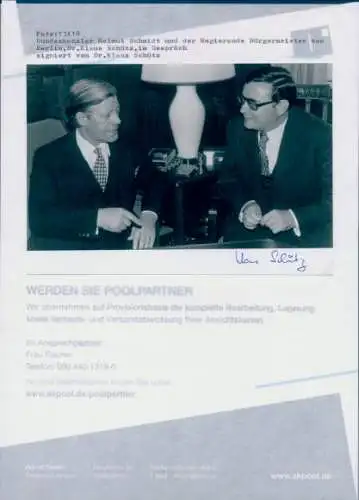 Foto Bundeskanzler Helmut Schmidt, Bürgermeister von Berlin Klaus Schütz