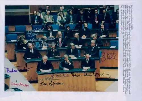 Foto Kabinett von Bundeskanzler Gerhard Schröder, Jürgen Trittin, Karl Heinz Funke