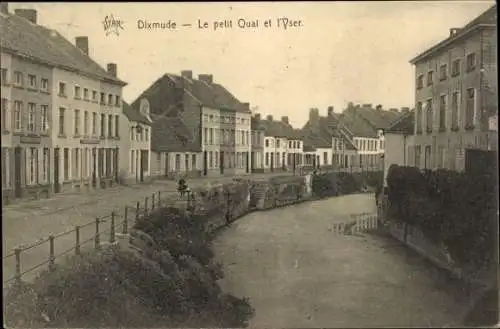 Ak Diksmuide Dixmude Westflandern, Le petit Quai et l'Yser