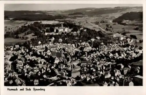 Ak Kronach, Feste Rosenberg, Fliegeraufnahme