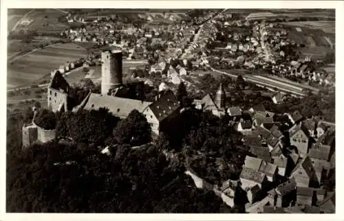 Ak Gießen an der Lahn Hessen, Fliegeraufnahme, Burg Gleiberg