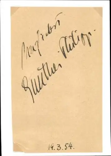 Ak Schauspieler Gunther Philipp, Autogramm