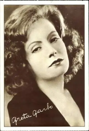 Ak Schauspielerin Greta Garbo, Portrait, Autogramm