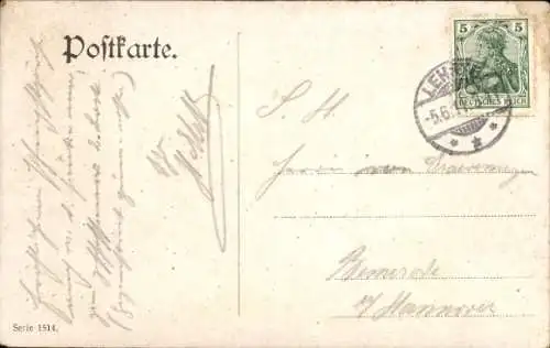 Ak Waidmans-Heil, Hirsch, Hirschgeweih, Jagd