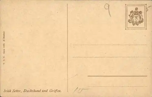 Künstler Ak Reichert, C., Irish Setter, Dachsund, Griffon