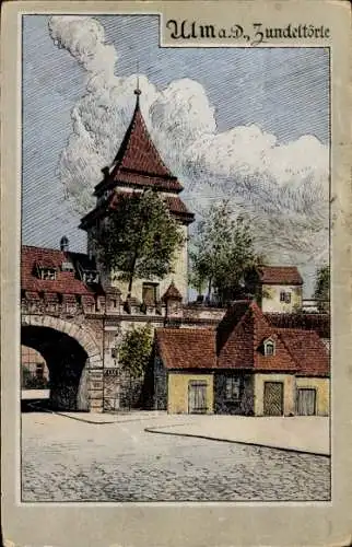 Künstler Ak Ulm an der Donau Baden Württemberg, Am Zundeltörle