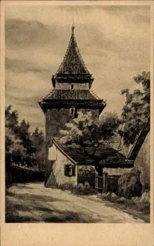 Künstler Ak Marschall, J., Ulm an der Donau, Zundeltor