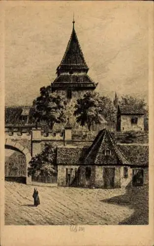 Künstler Ak Marschall, J., Ulm an der Donau, Zundeltor