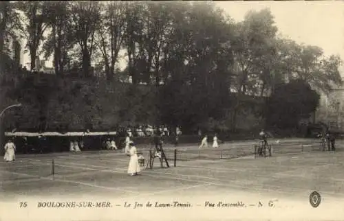 CPA Boulogne-sur-Mer Pas-de-Calais, Jeu de Lawn-Tennis