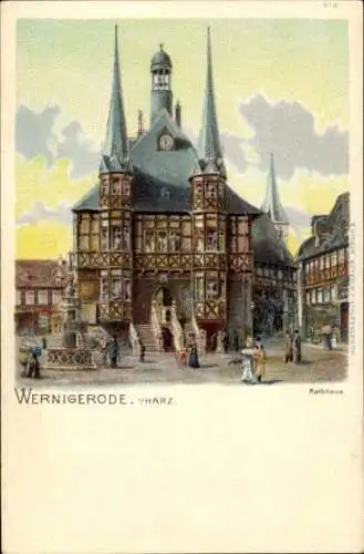 Litho Wernigerode am Harz, Rathaus