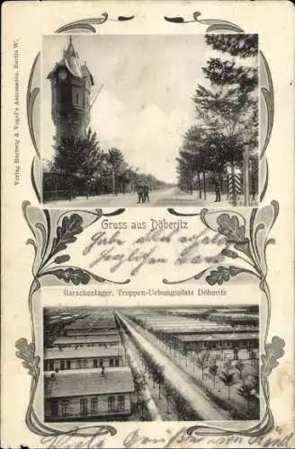 Passepartout Ak Döberitz im Havelland, Truppenübungsplatz, Barackenlager